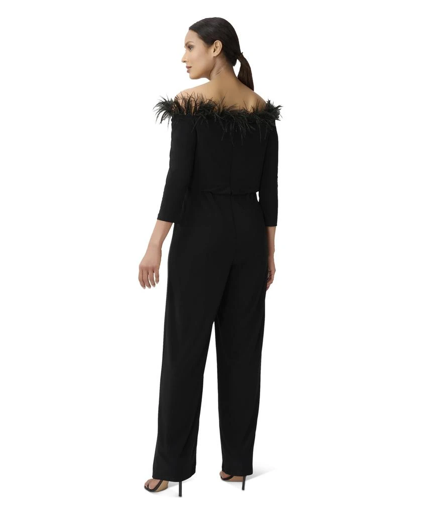 Adrianna Papell Stretch Jersey Blousson Jumpsuit with Feather Trim 2