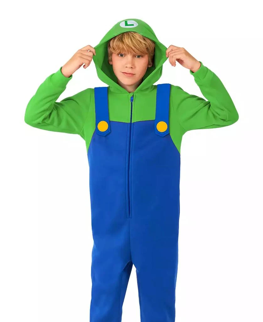 OppoSuits Little and Big Boys Luigi Zip Up Onesie Outfit 3