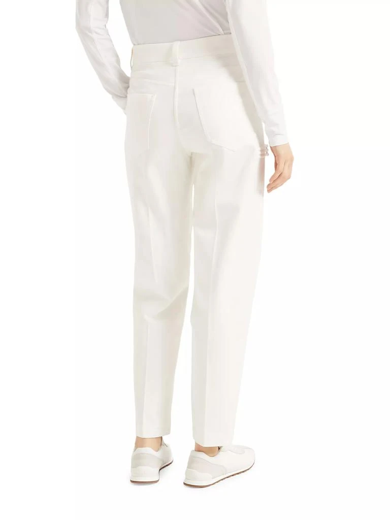 Brunello Cucinelli Stretch Cotton Cover High Waist Cigarette Trousers 3