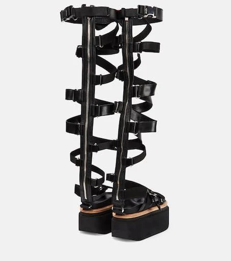 Sacai Lace-up leather sandals 3