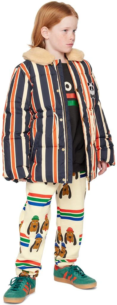 Mini Rodini Kids Red & Navy Panda Puffer Jacket 4