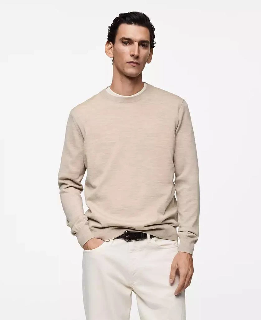 Mango Men's Slim-Fit Merino Wool Sweater 1