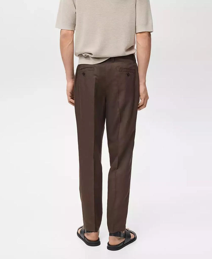 Mango Men's EU Regular-Fit Linen-Blend Pants 2