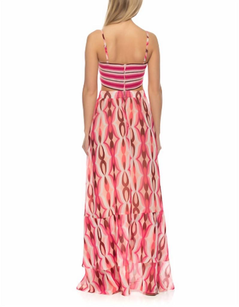 PatBO Crochet Top Tiered Bottom Maxi Dress