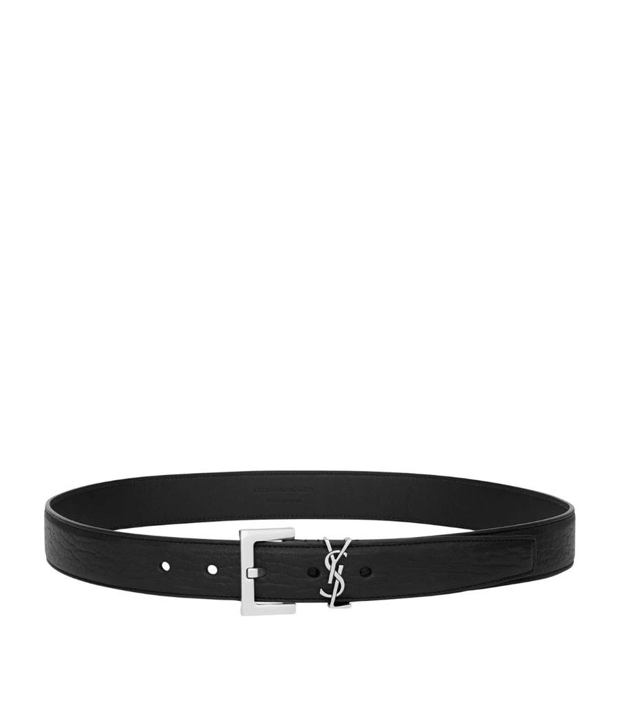 Yves Saint Laurent Leather Logo Belt 1