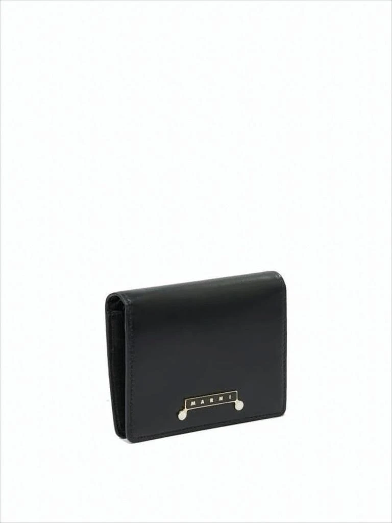Marni Rectangular Leather Wallet with Gold-tone Plaque 2