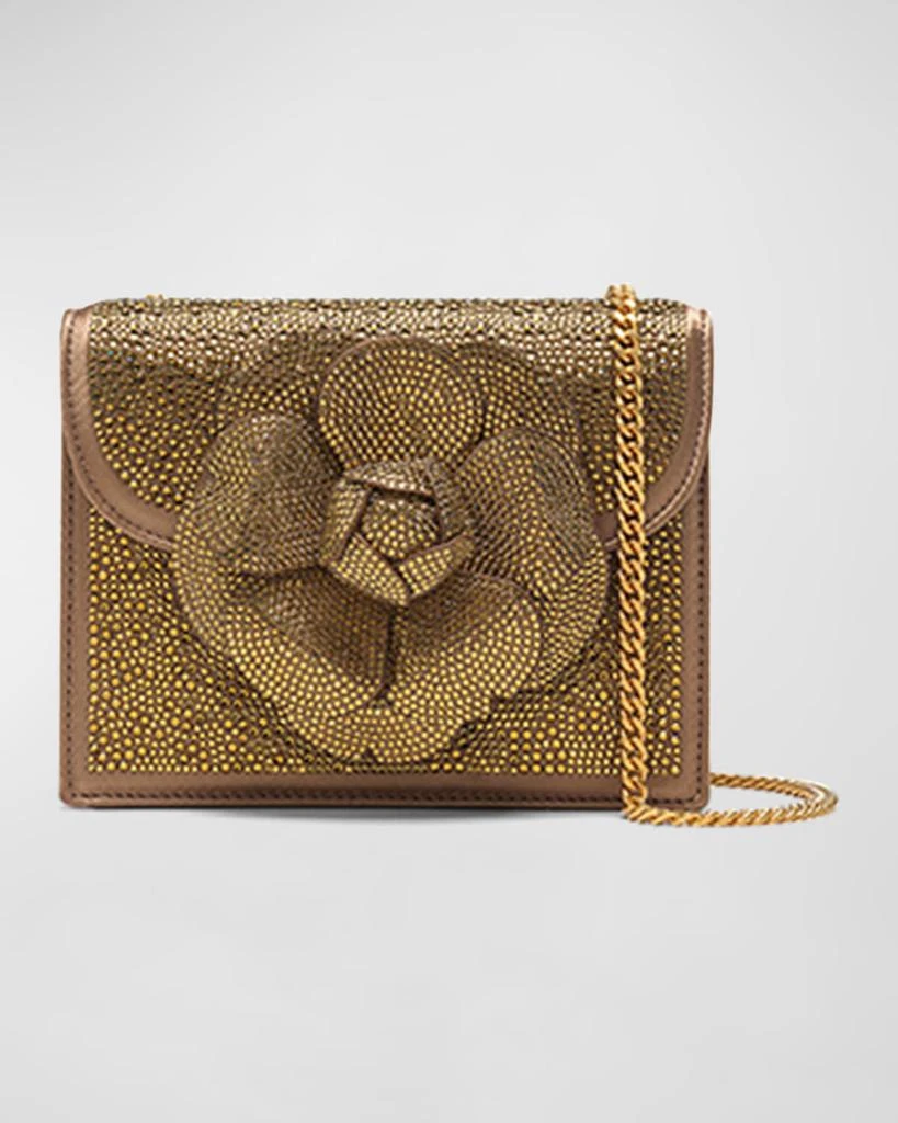 Oscar de la Renta Mini Flower Crystal Chain Shoulder Bag 1