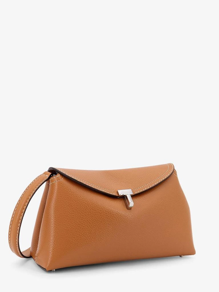 Totême T-Lock leather clutch with contrasting stitching 4