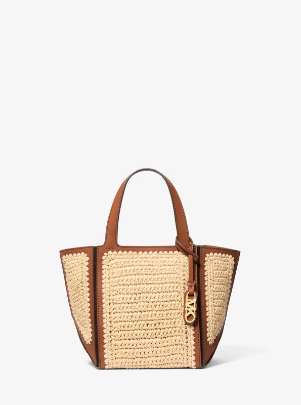 Michael Kors Jordi Small Hand-Crocheted and Leather Tote Bag