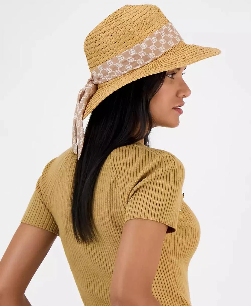 Giani Bernini Straw Panama Hat with Logo Scarf Tie, Exclusively at Macy's 3