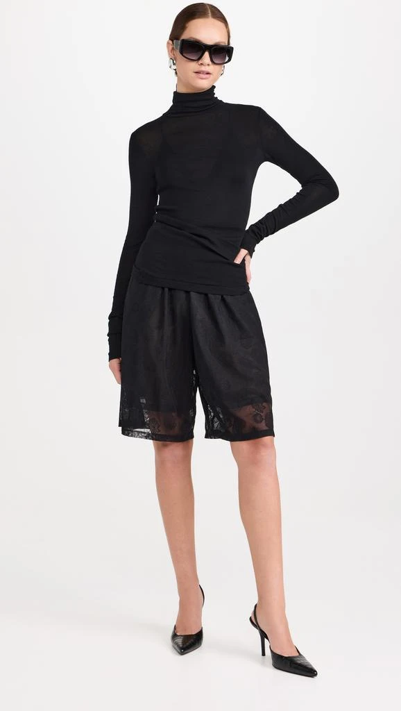 Recto Overlay Jacquard Logo Turtleneck Top 4