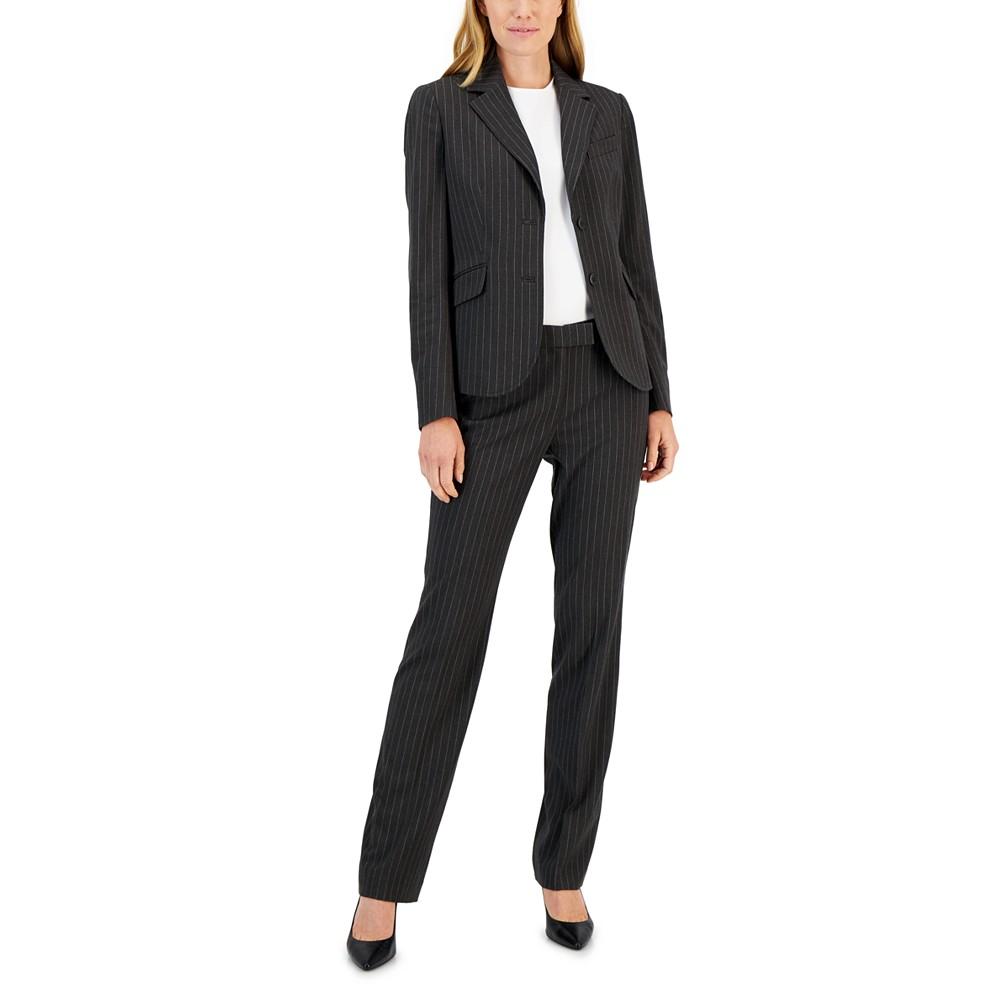 Anne Klein Women's Pinstripe Two-Button Jacket & Flare-Leg Pants & Pencil Skirt