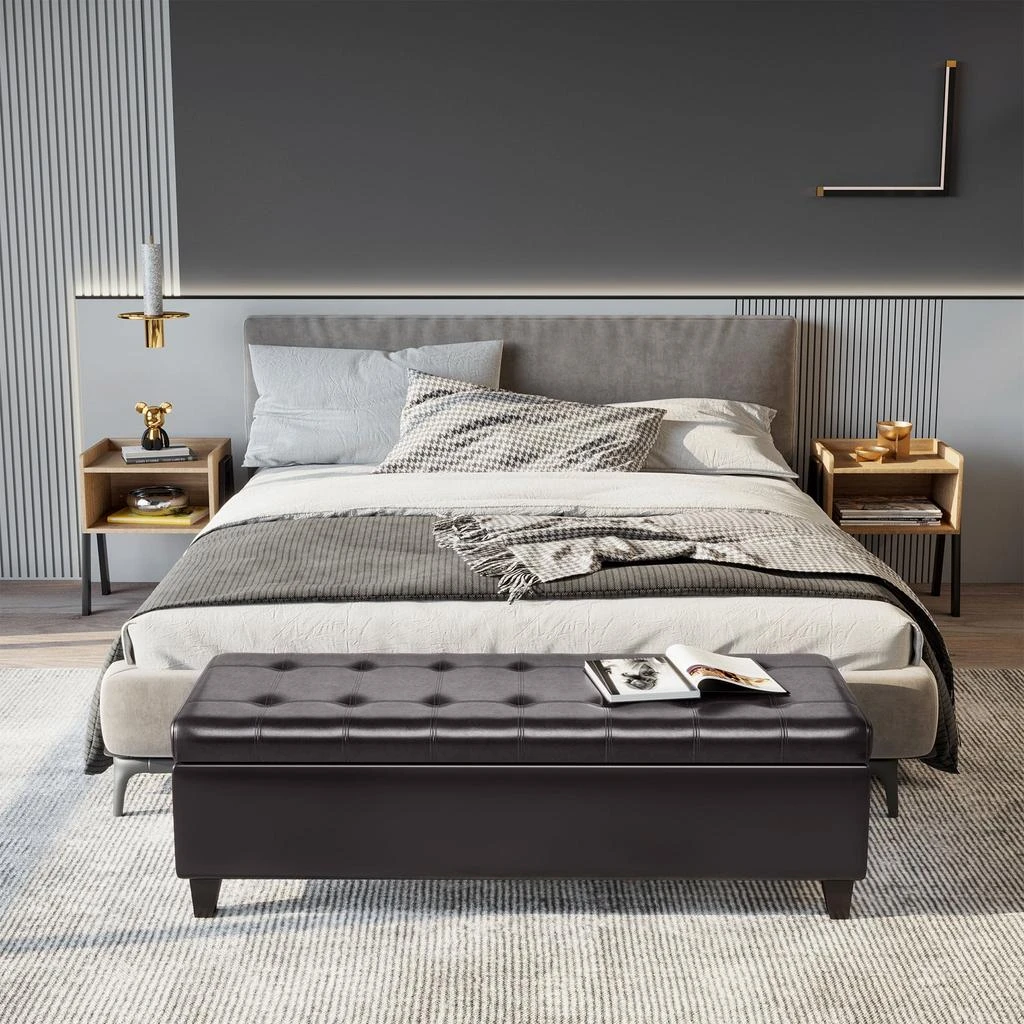 Hivvago 51" Faux Leather Storage Ottoman with Lift Top 2