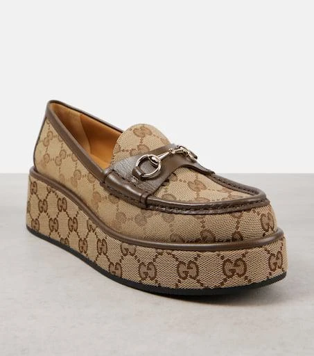 Gucci Horsebit GG Canvas platform loafers 6