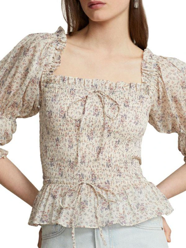 Ralph Lauren Liko Floral Smocked Blouse 2