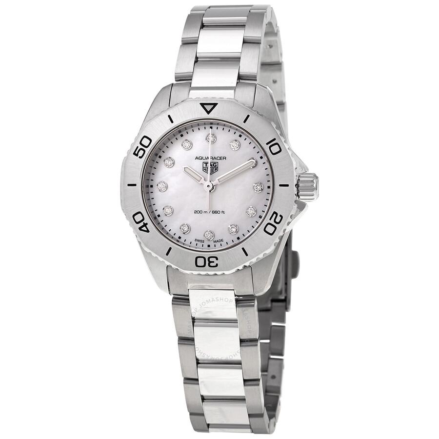 TAG Heuer Aquaracer Quartz Diamond White Mother of Pearl Dial Ladies Watch WBP1416.BA0622