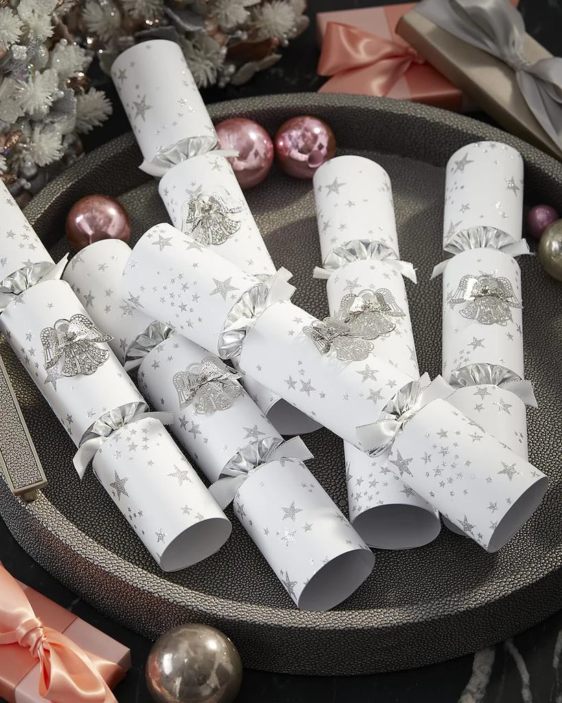 Robin Reed Glitter Stars with Angel Trim Christmas Crackers, Set of 6 1