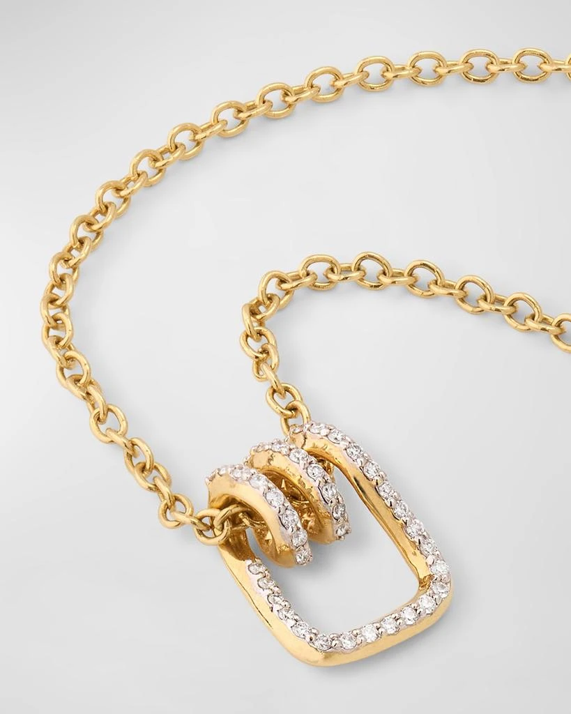 Walters Faith Huxley 18k Yellow Gold Diamond Coil Link Pendant Necklace 3