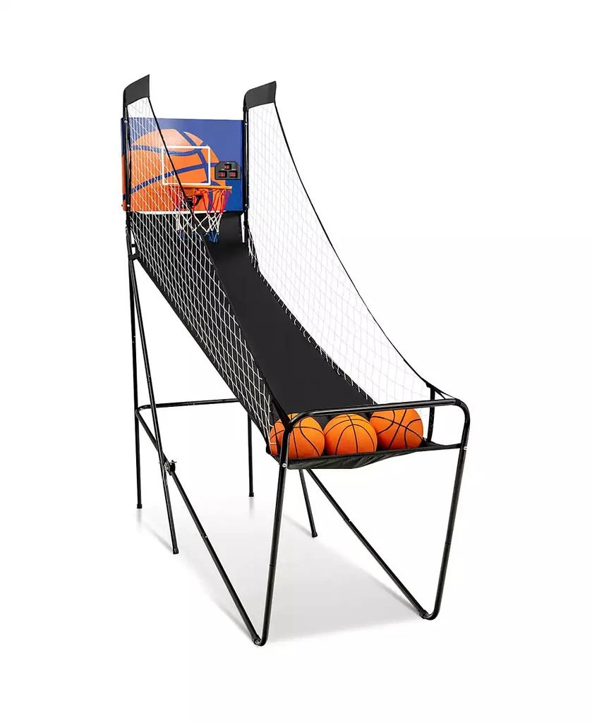 Costway Foldable Single Shot Basketball Arcade Game W/Electronic Scorer 3 Basketballs 7