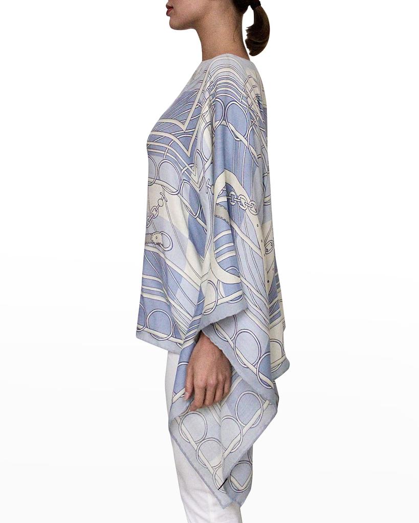Rani Arabella Printed Cashmere-Blend Scarf Poncho