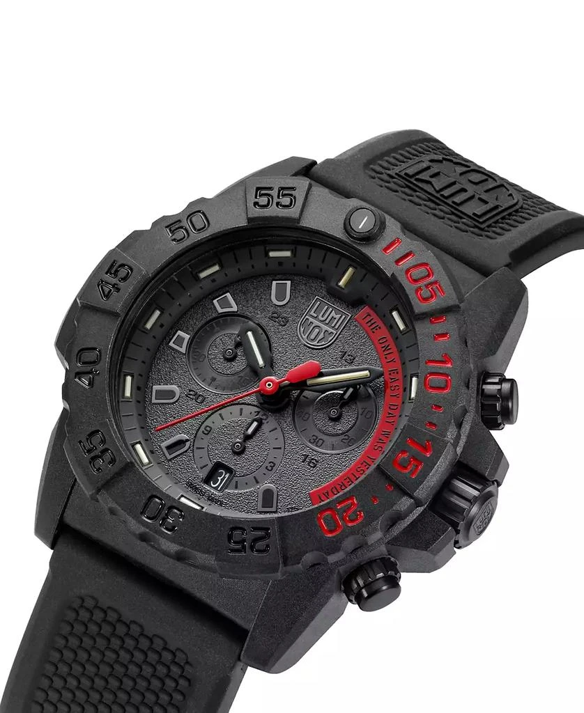 Luminox Men's Swiss Chronograph Navy Seal Dive Black Rubber Strap Watch 45mm 3