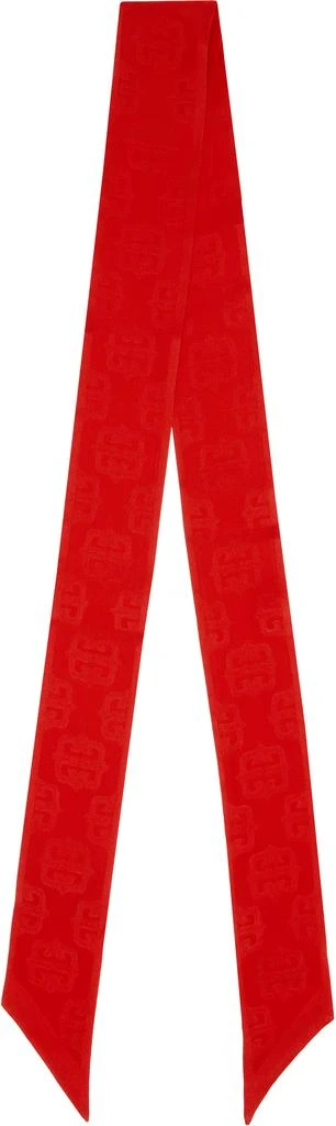 Givenchy Red 4G Liquid Bandeau Silk Scarf 2