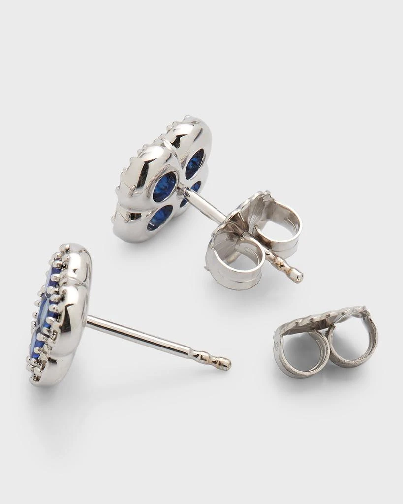 Neiman Marcus Diamonds 18K Sapphire and Diamond Flower Post Earrings, 0.24tcw, 0.4"L / 0.4"W 4