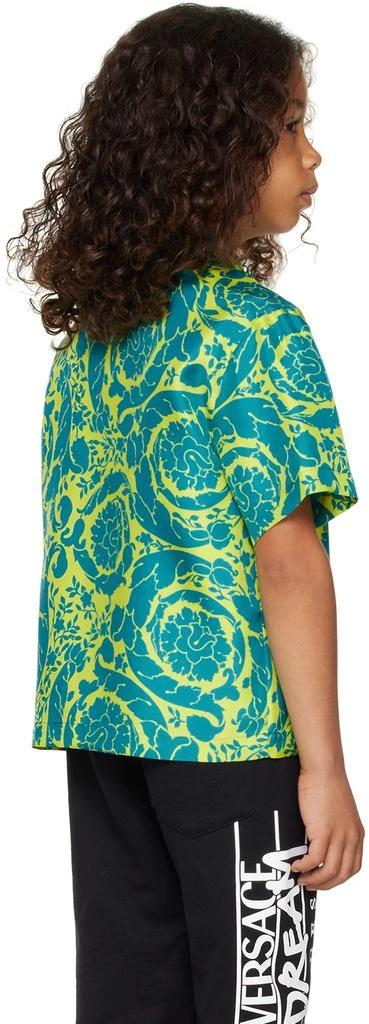 Versace Kids Blue 
Yellow Baroque Shirt 3