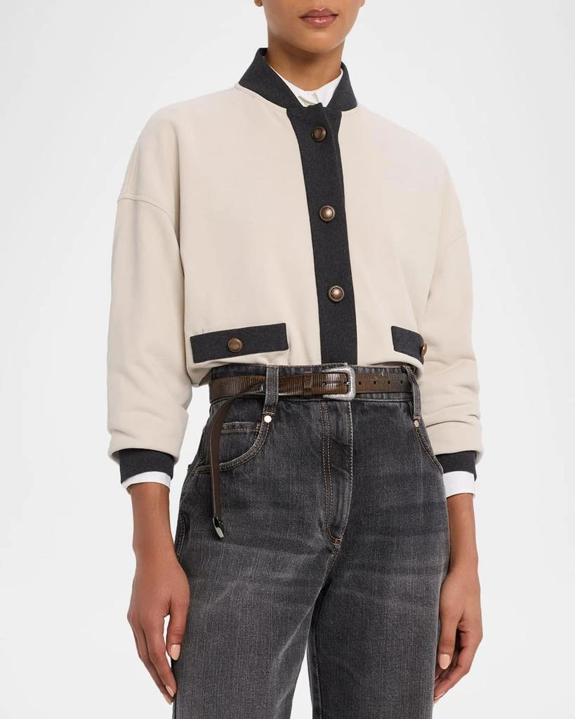 Brunello Cucinelli Felpa Buttoned Bomber Cardigan 4