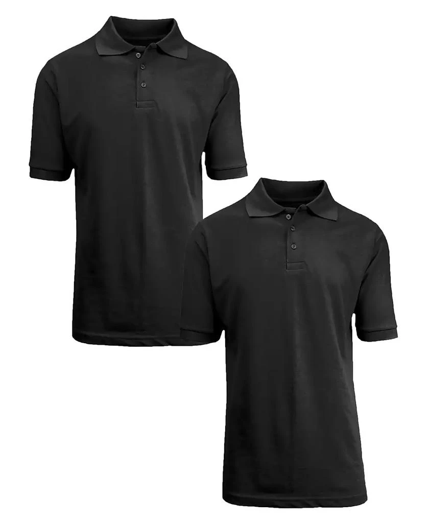 Galaxy By Harvic Men's Short Sleeve Pique Polo Shirt, Pack of 2 1