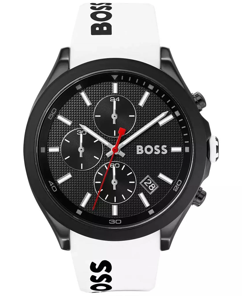 Hugo Boss Men's Chronograph Velocity White Silicone Strap Watch 45mm 1