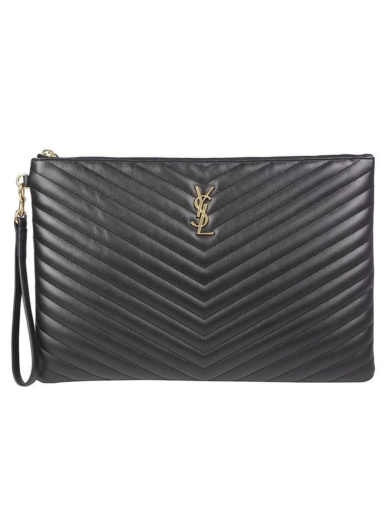 Yves Saint Laurent Saint Laurent Large Logo Monogram Quilted Clutch Bag 1