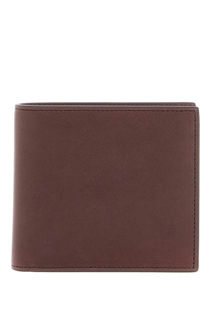 Thom Browne compact dark brown calfskin wallet with slots 1