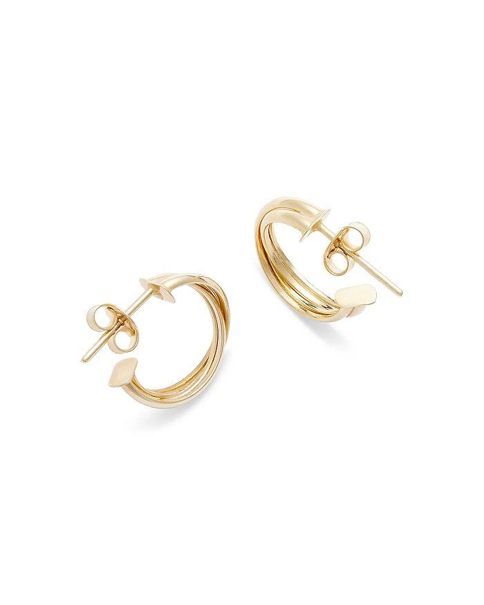 Alberto Amati 14K Yellow Gold Twisted Double Row Small Hoop Earrings 3