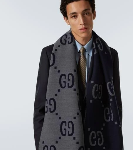 Gucci GG jacquard wool-silk scarf 2