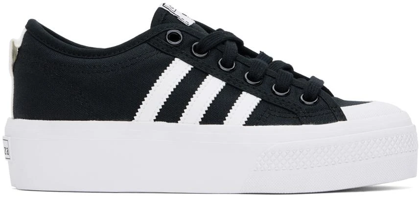 Adidas Black & White Nizza Platform Sneakers 1