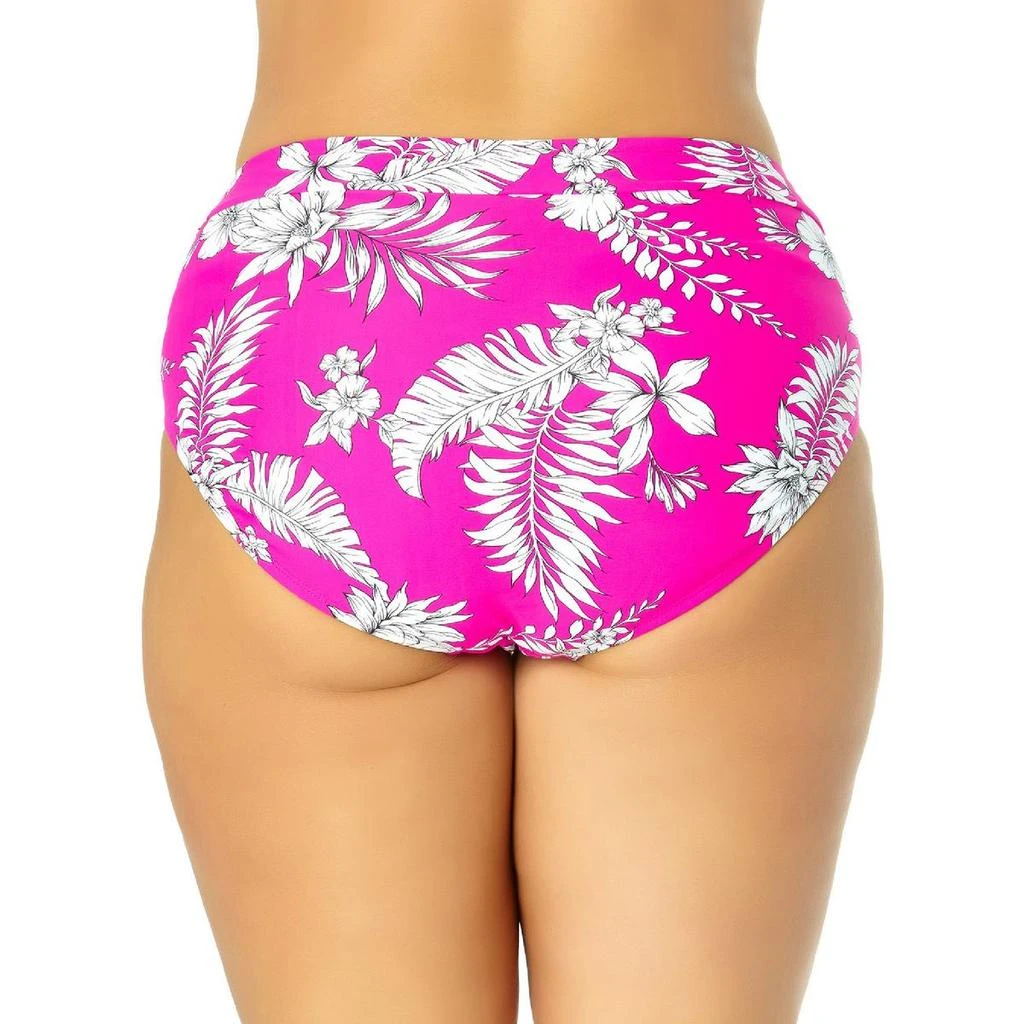 California Waves Plus Womens Floral Banded Swim Bottom Separates 2