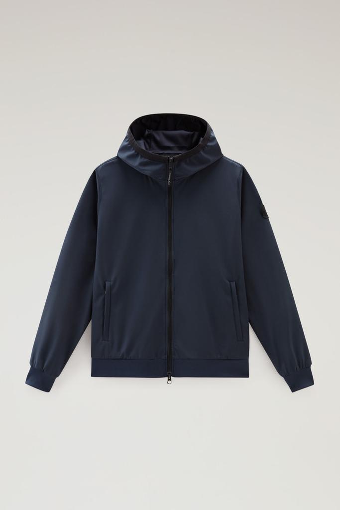 Woolrich Softshell Hooded Jacket - Men - Blue