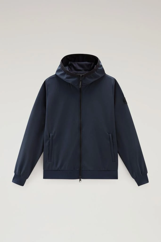 Woolrich Softshell Hooded Jacket - Men - Blue 1