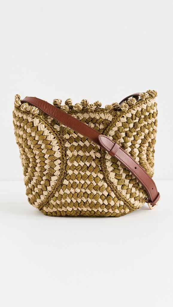 ショルダーバッグ・ポシェット Panier Pm Crossbody - Vanessa Bruno - Raphia - Burgundy VANESSA BRUNO Panier Pm Crossbody - Raphia - Burgundy