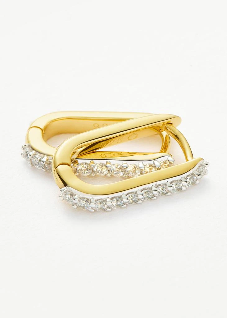 Missoma Pavé Ovate 18kt gold vermeil hoop earrings 4
