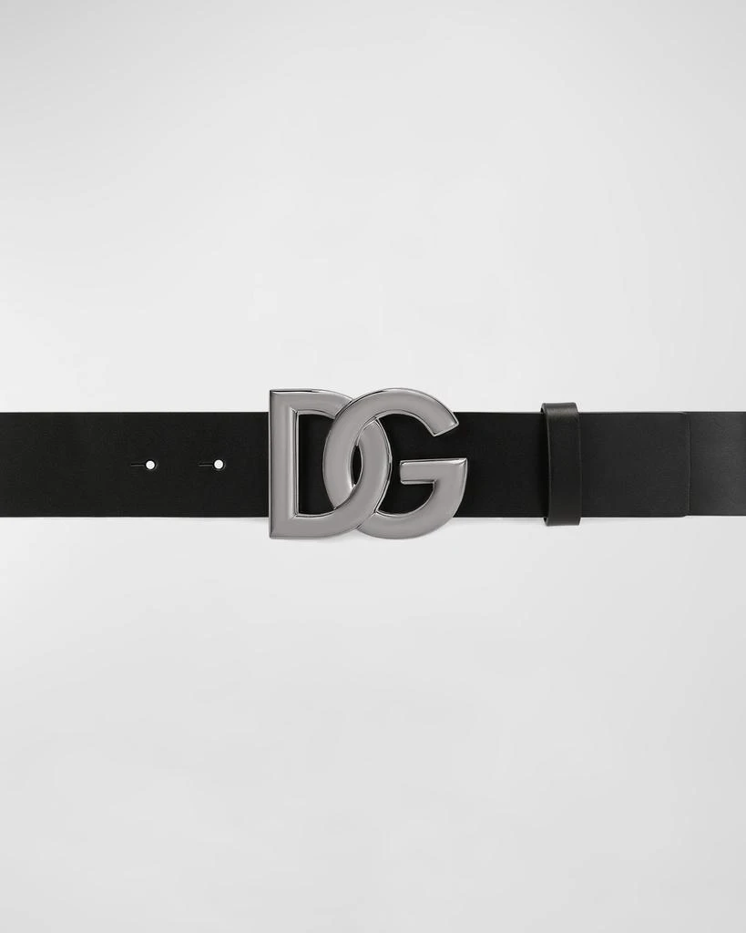 Dolce & Gabbana Men's DG-Logo Leather Buckle Belt 4