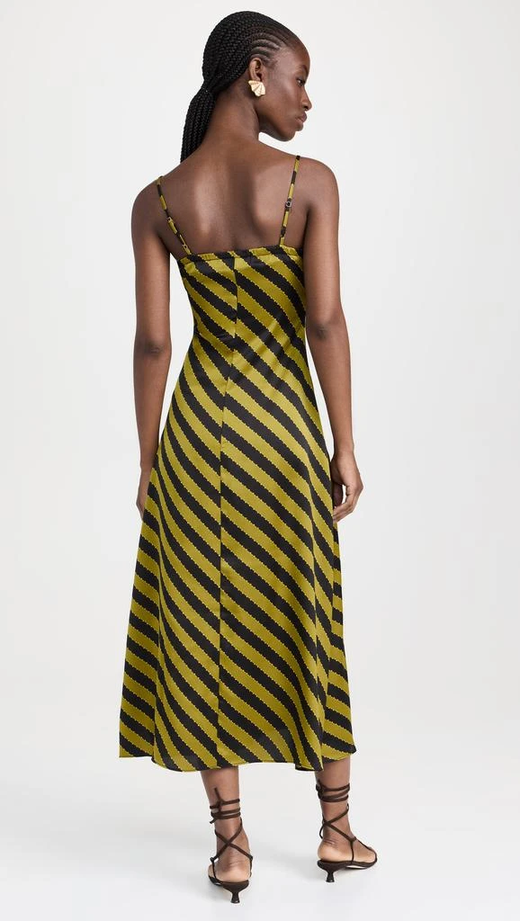 Moon River V-Neck Satin Midi Dress 2