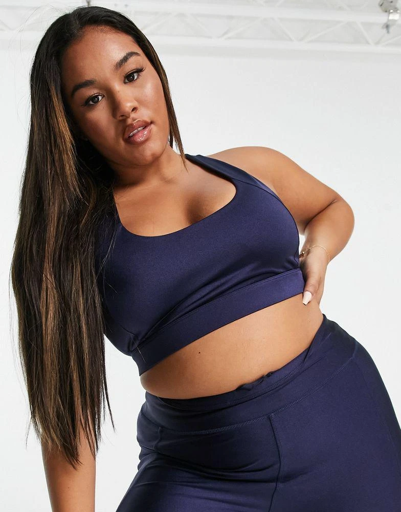 ASOS ASOS 4505 Curve mid support sports bra in sheen 2
