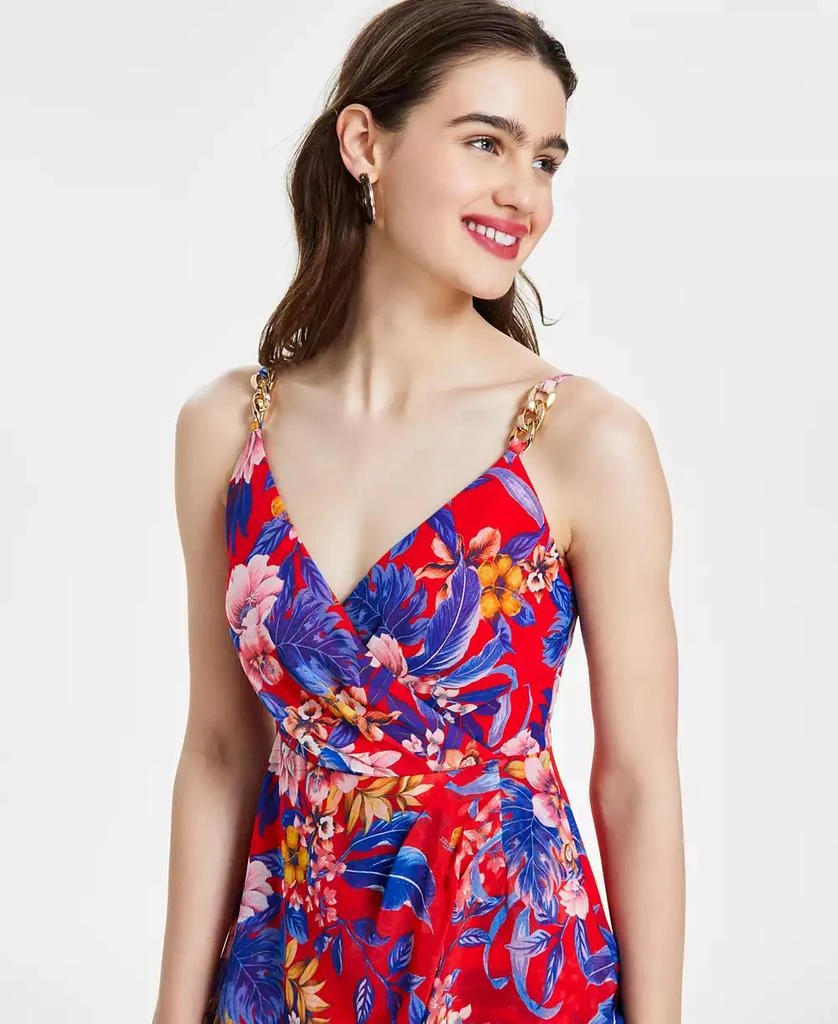 Siena Women's Floral Print Sleeveless High-Low Maxi Dress 4