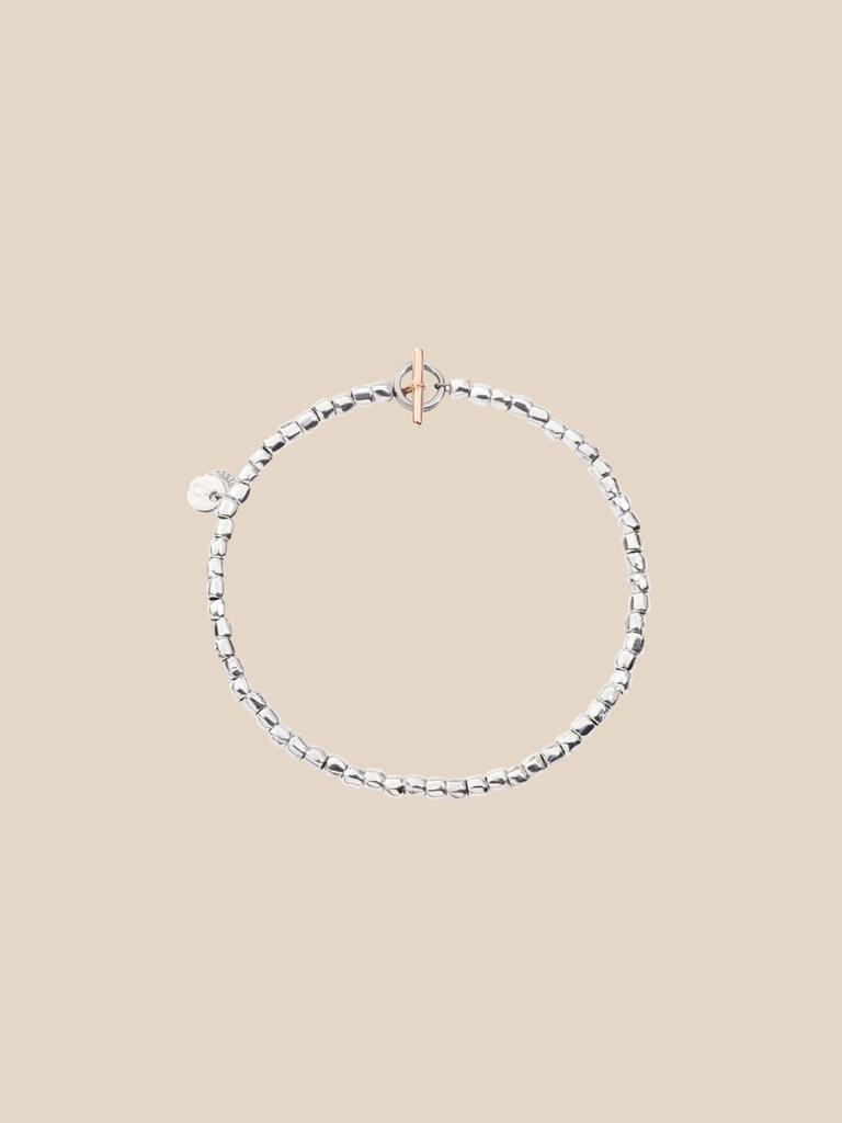 Dodo Bollicine Mini Granelli Dodo Bracelet in silver and rose gold