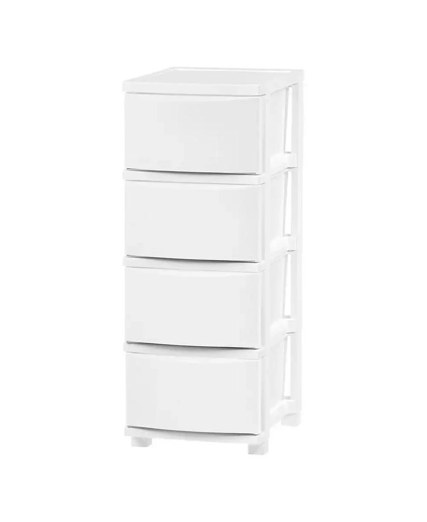 IRIS USA 4 Slim Drawer Storage, Organizer Unit for Bedroom, Closet, Kitchen, Bathroom, Laundry Room, Dorm, White Frame with Matte White Front Panels, Set of 1