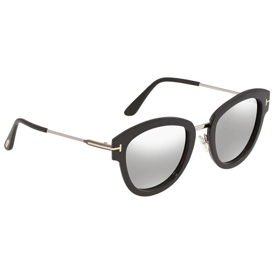 Tom Ford Mia Smoke Mirror Round Ladies Sunglasses FT0574 14C 52 3