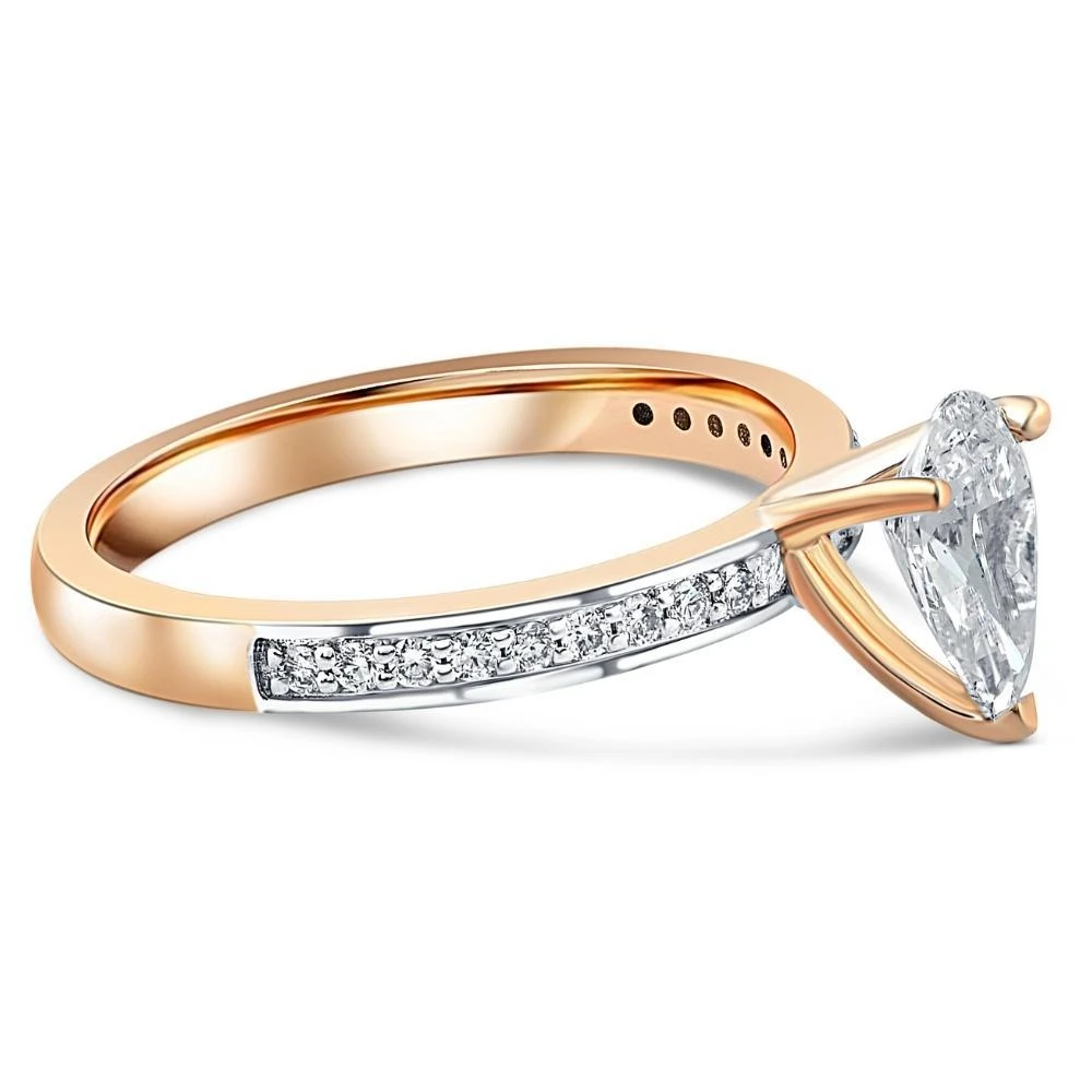 Pompeii3 1 1/5Ct Oval Diamond Engagement Lab Grown in White, Yellow, or Rose Gold 2