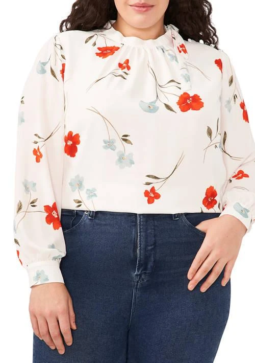 CeCe Plus Size Printed Blouse 1